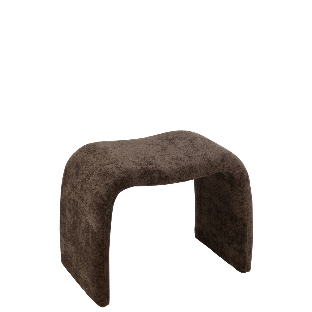 Sgabello N Shape Tessuto Marrone Scuro J-Line