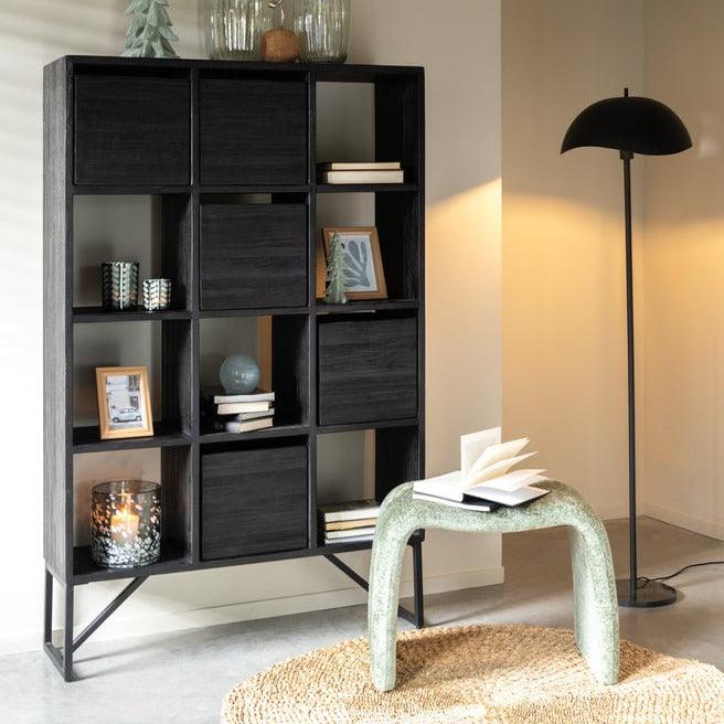 Kruk N Shape Textiel Muntgroen - Kruk - J-Line - livinglovely.nl