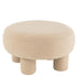 Kruk Rond Teddy Voeten Bouclé Warm Beige - Kruk - J-Line - livinglovely.nl