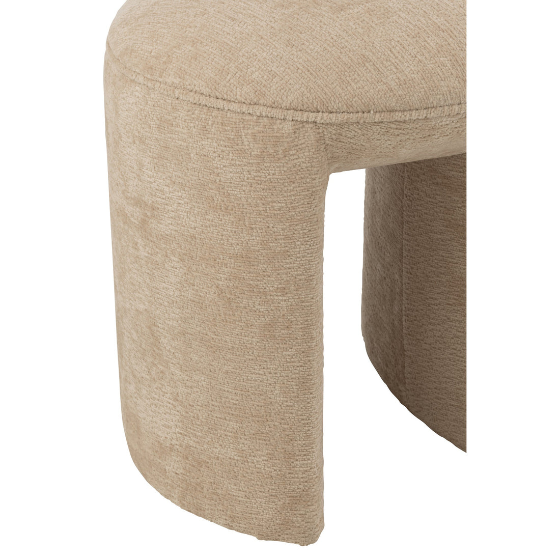 Sgabello rotondo in tessuto beige J-Line