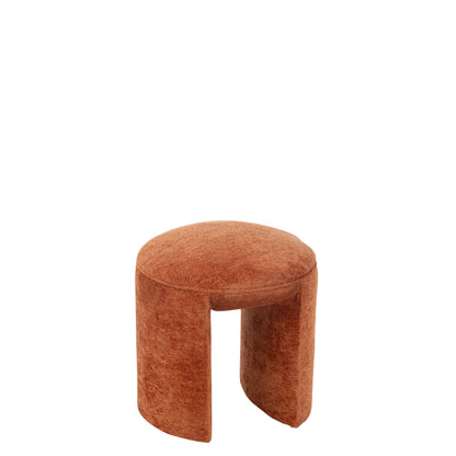 Sgabello Rotondo in Tessuto Arancione Ruggine J-Line