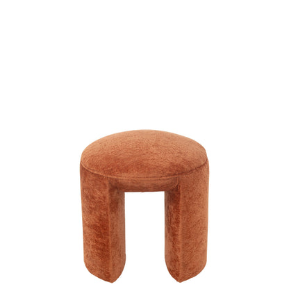 Sgabello Rotondo in Tessuto Arancione Ruggine J-Line