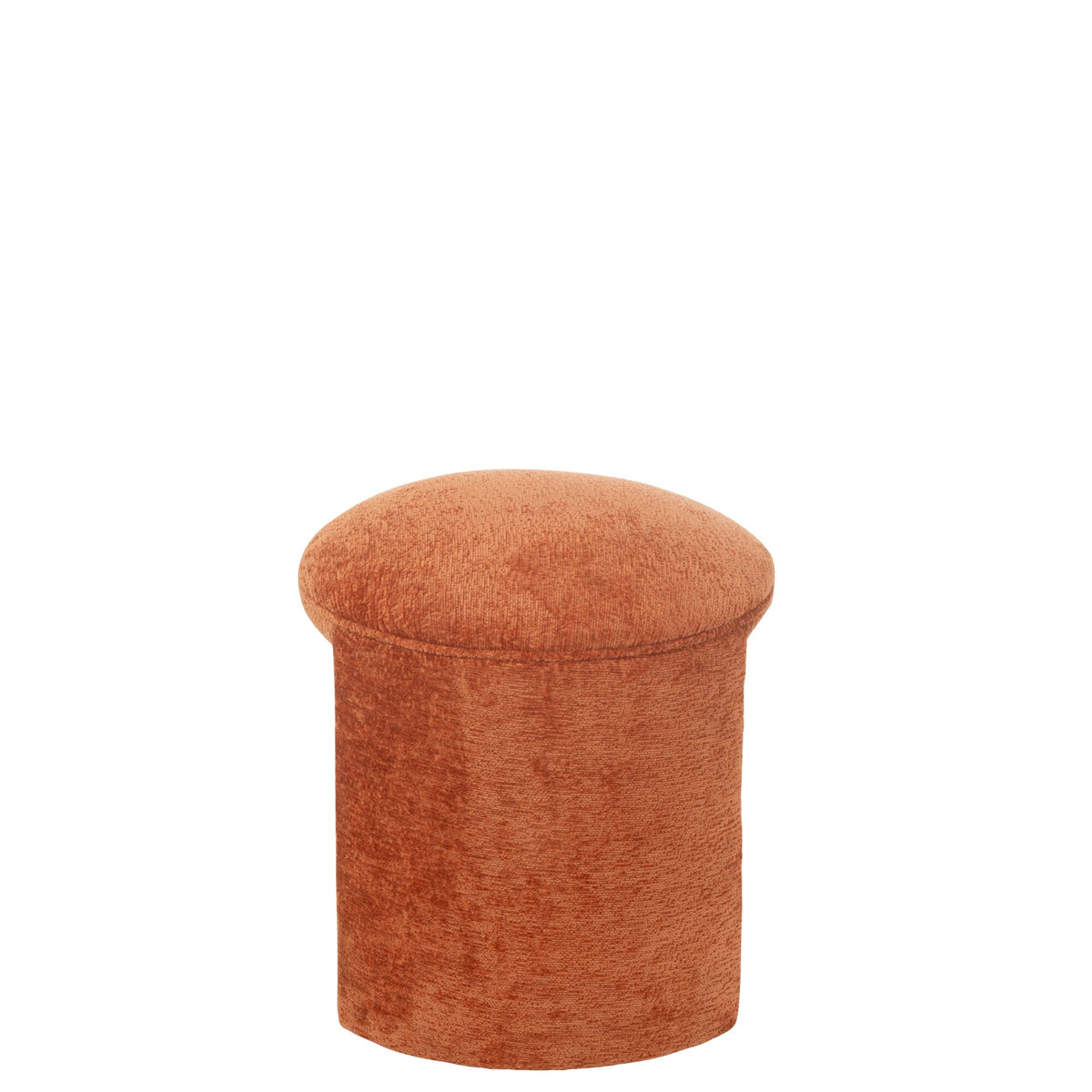 Sgabello Rotondo in Tessuto Arancione Ruggine J-Line