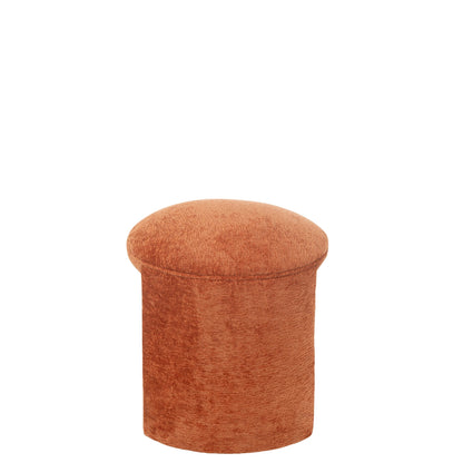Sgabello Rotondo in Tessuto Arancione Ruggine J-Line