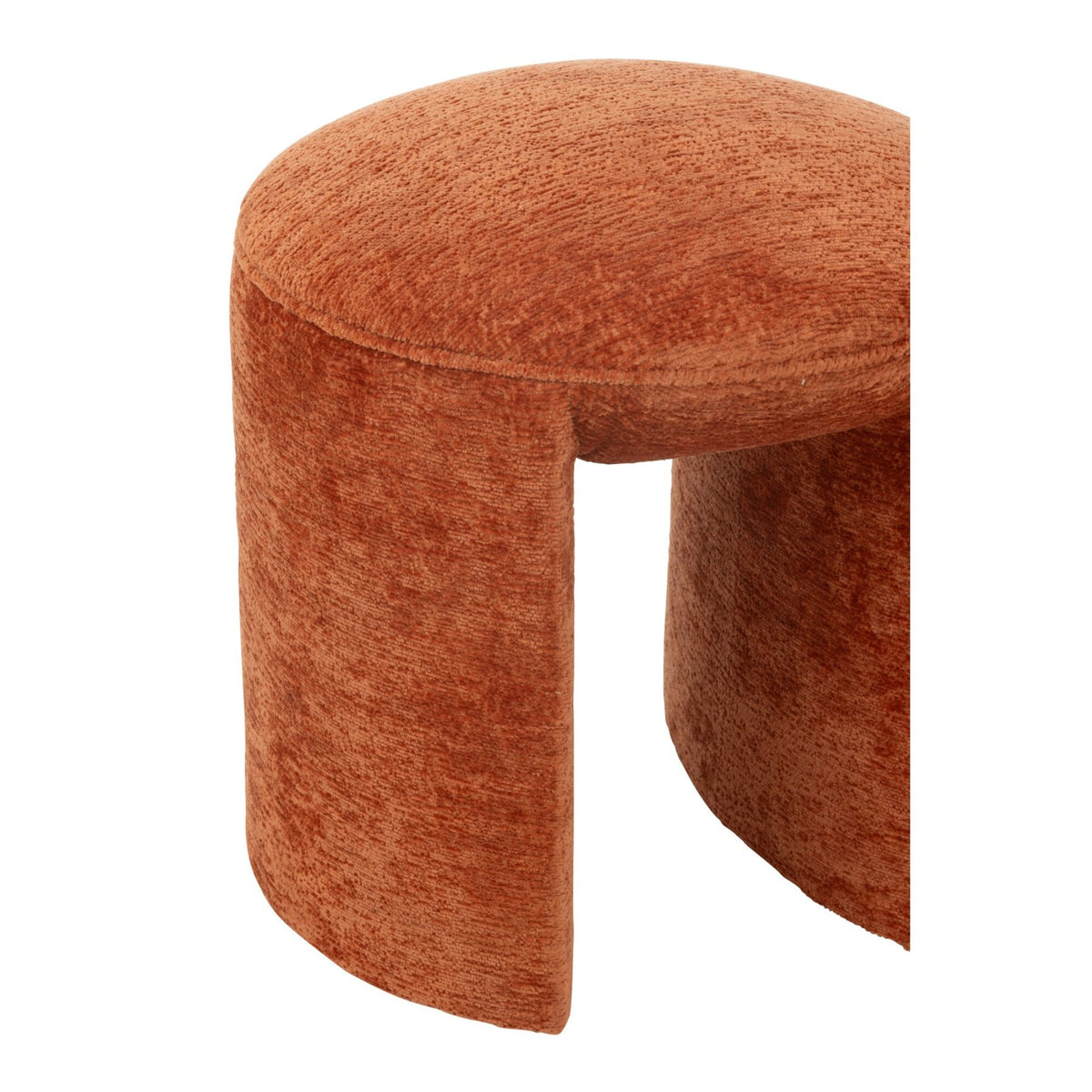 Sgabello Rotondo in Tessuto Arancione Ruggine J-Line