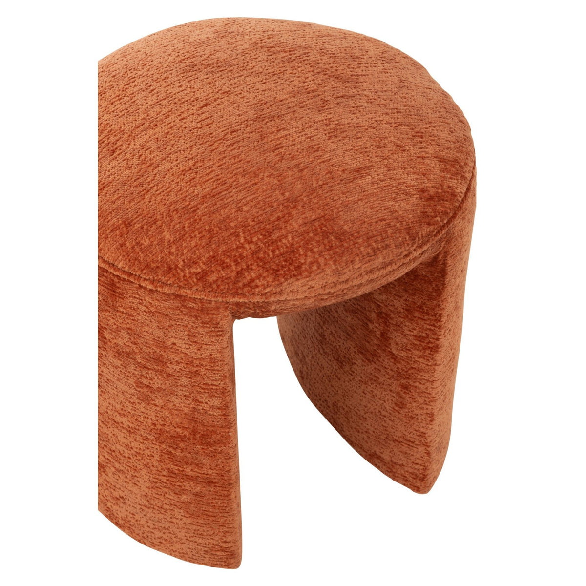 Sgabello Rotondo in Tessuto Arancione Ruggine J-Line