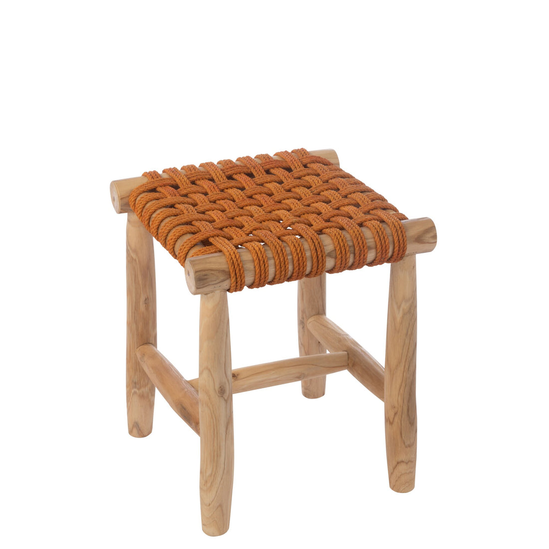 Sgabello in legno di teak arancione J-Line