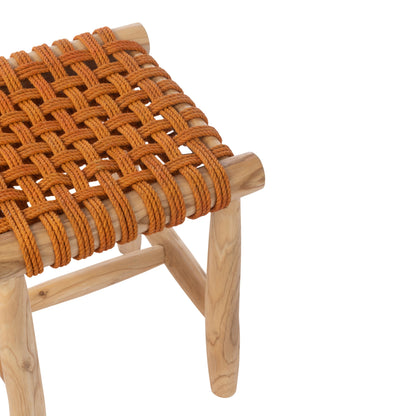 Sgabello in legno di teak arancione J-Line