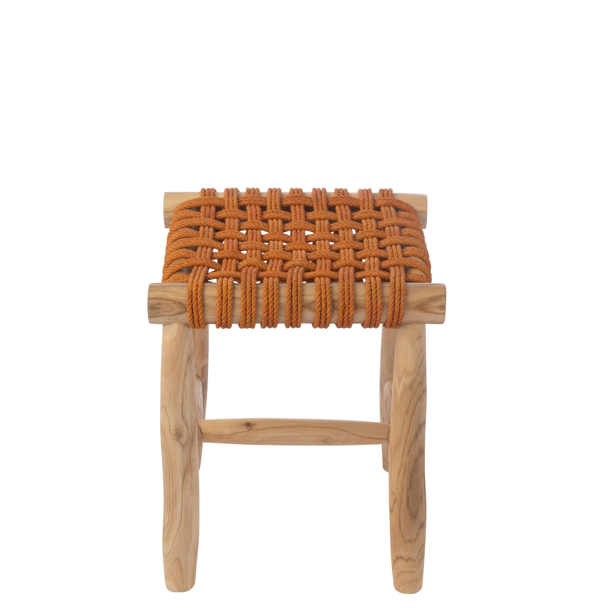 Sgabello in legno di teak arancione J-Line