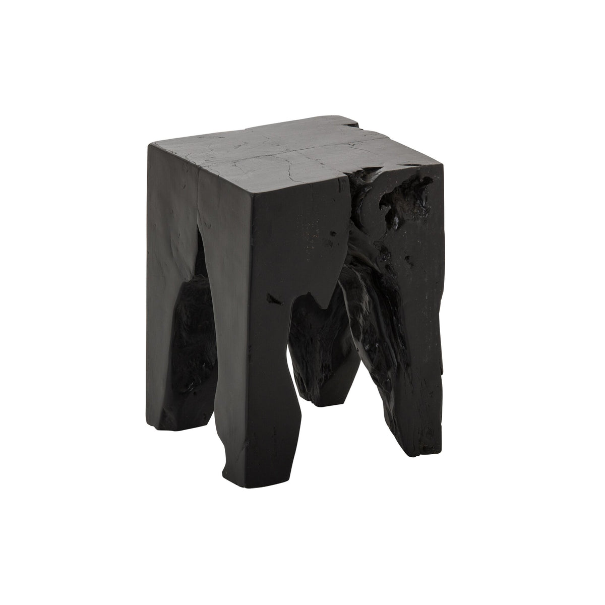 Sgabello in legno di teak nero J-Line