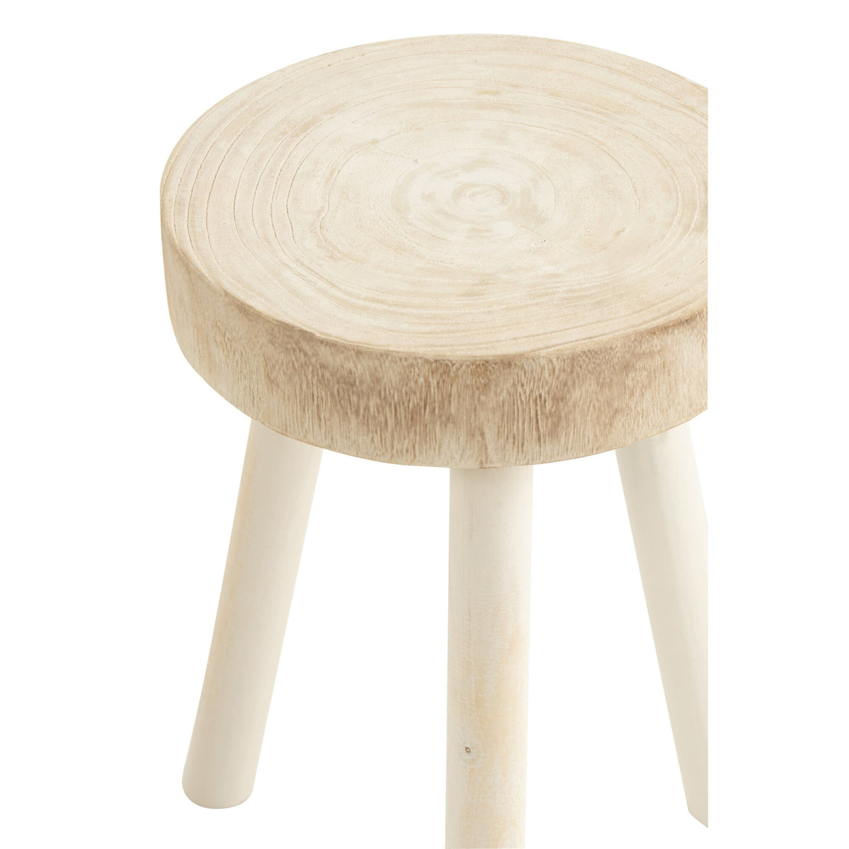 Set di 2 sgabelli in legno di paulownia bianco J-Line