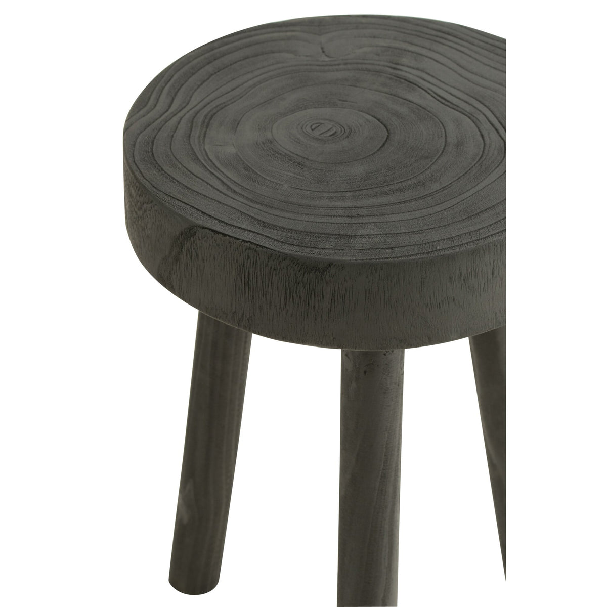 Set di 2 sgabelli in legno di paulownia neri J-Line