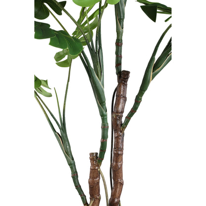 Groene kunst monstera van PTMD met grote ingesneden bladeren