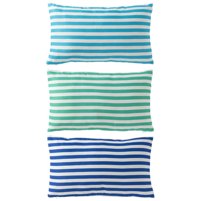 Cuscino da Esterno Rettangolare a Righe in Poliestere Blu/Verde Assortimento da 3 J-Line