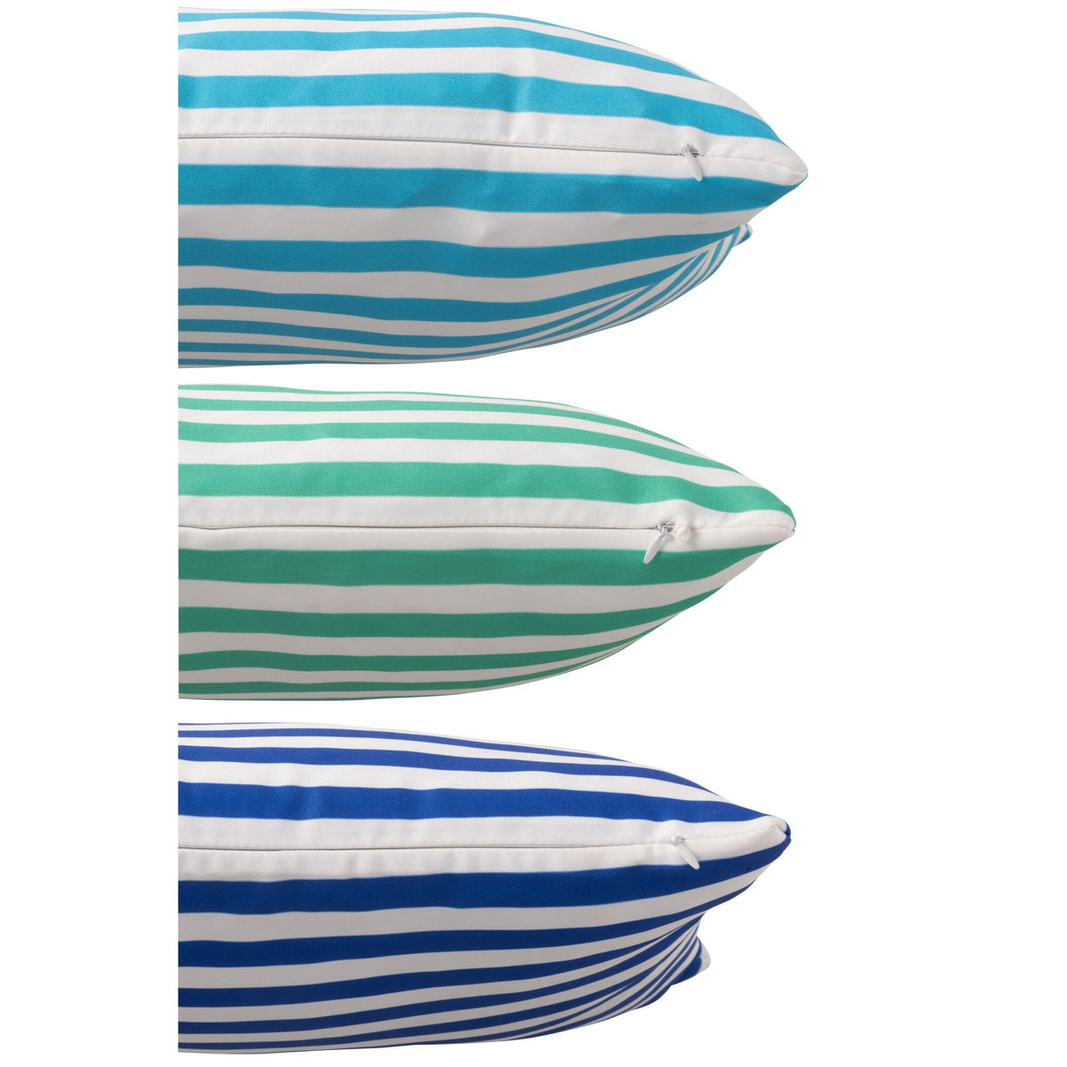 Cuscino da Esterno Rettangolare a Righe in Poliestere Blu/Verde Assortimento da 3 J-Line