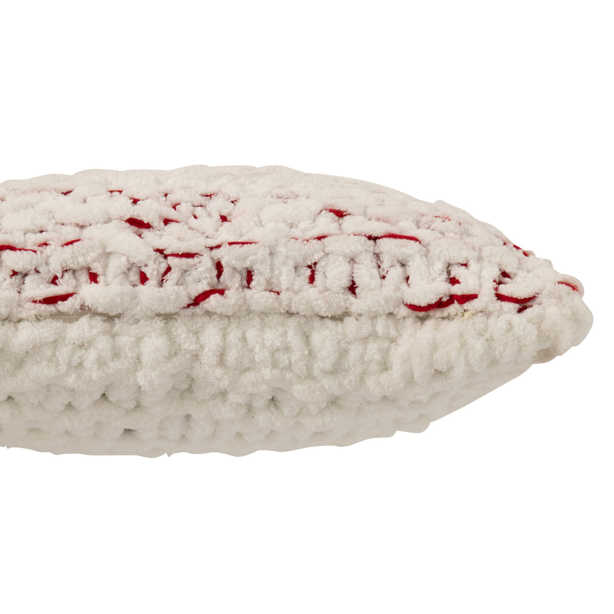 Cuscino in ciniglia di poliestere bianco/rosso natalizio J-Line