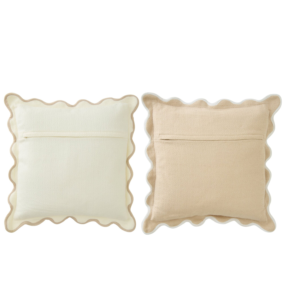 Cuscino Sbozzolato Cotone Bianco/Beige Assortimento Di J-Line