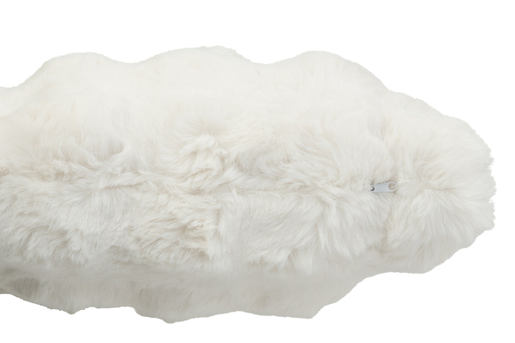 Kussen Wave Polyester Wit 45x45cm J-Line - kussen - J-Line - livinglovely.nl