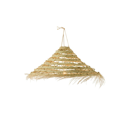 Paralume in Paglia Intrecciata con Frange Naturale Large J-Line