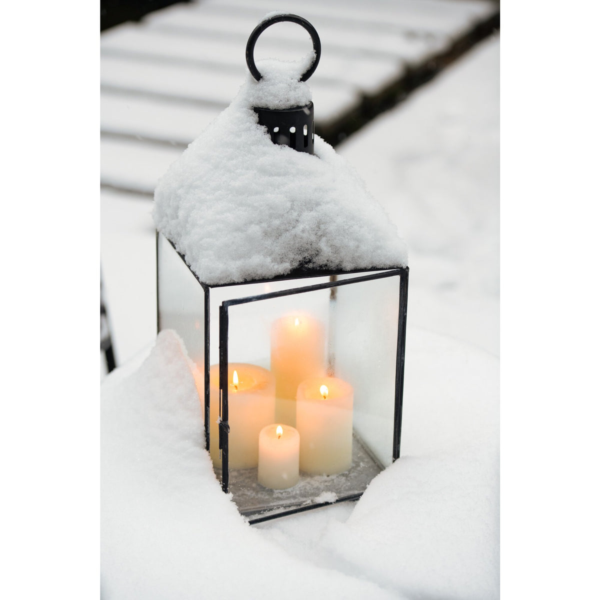 Lampada a sospensione Hagrid Vetro/Ferro Nero L36cm x P36cm x A85cm J-Line