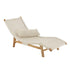 Ligstoel + Kussen Geweven Plastiek/Teak Wit - Ligbed - J-Line - livinglovely.nl