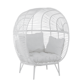 Loungestoel Ovaal Staal Wit - Outdoor loungestoel - J-Line - livinglovely.nl