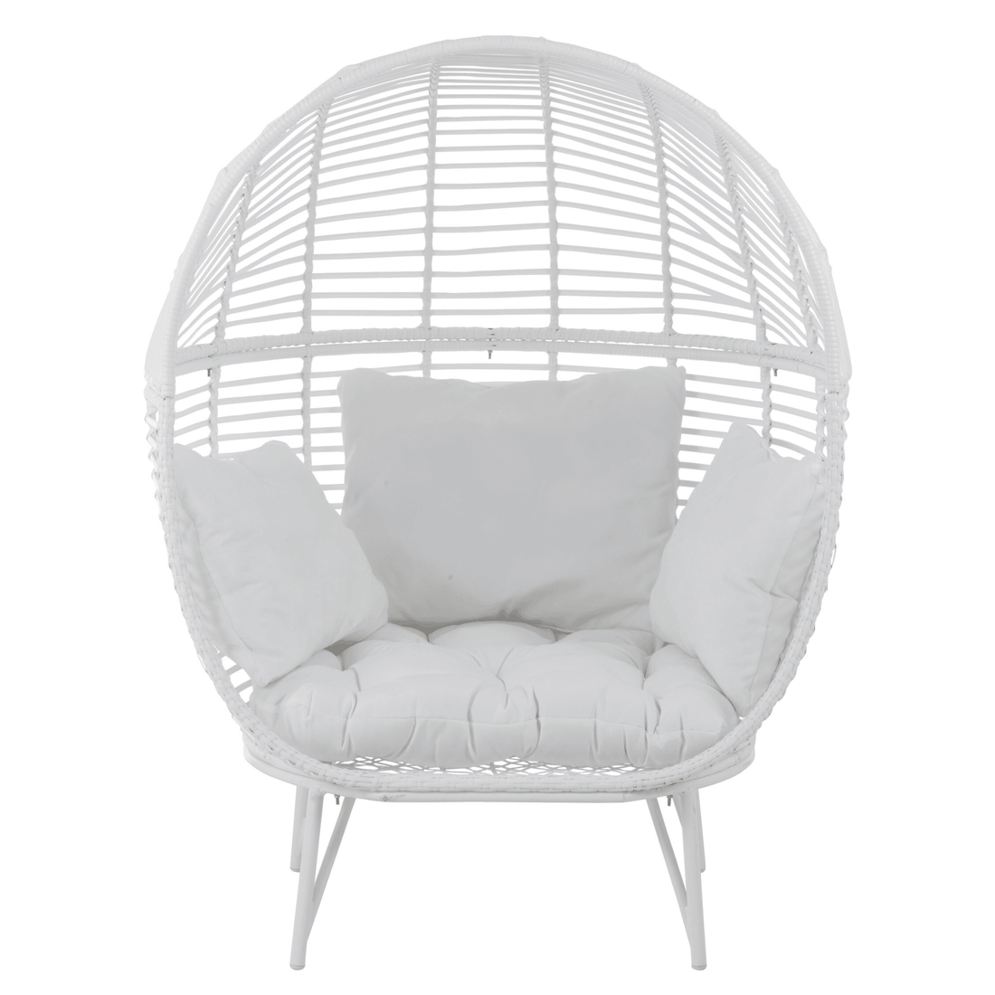 Loungestoel Ovaal Staal Wit - Outdoor loungestoel - J-Line - livinglovely.nl