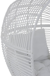 Loungestoel Ovaal Staal Wit - Outdoor loungestoel - J-Line - livinglovely.nl