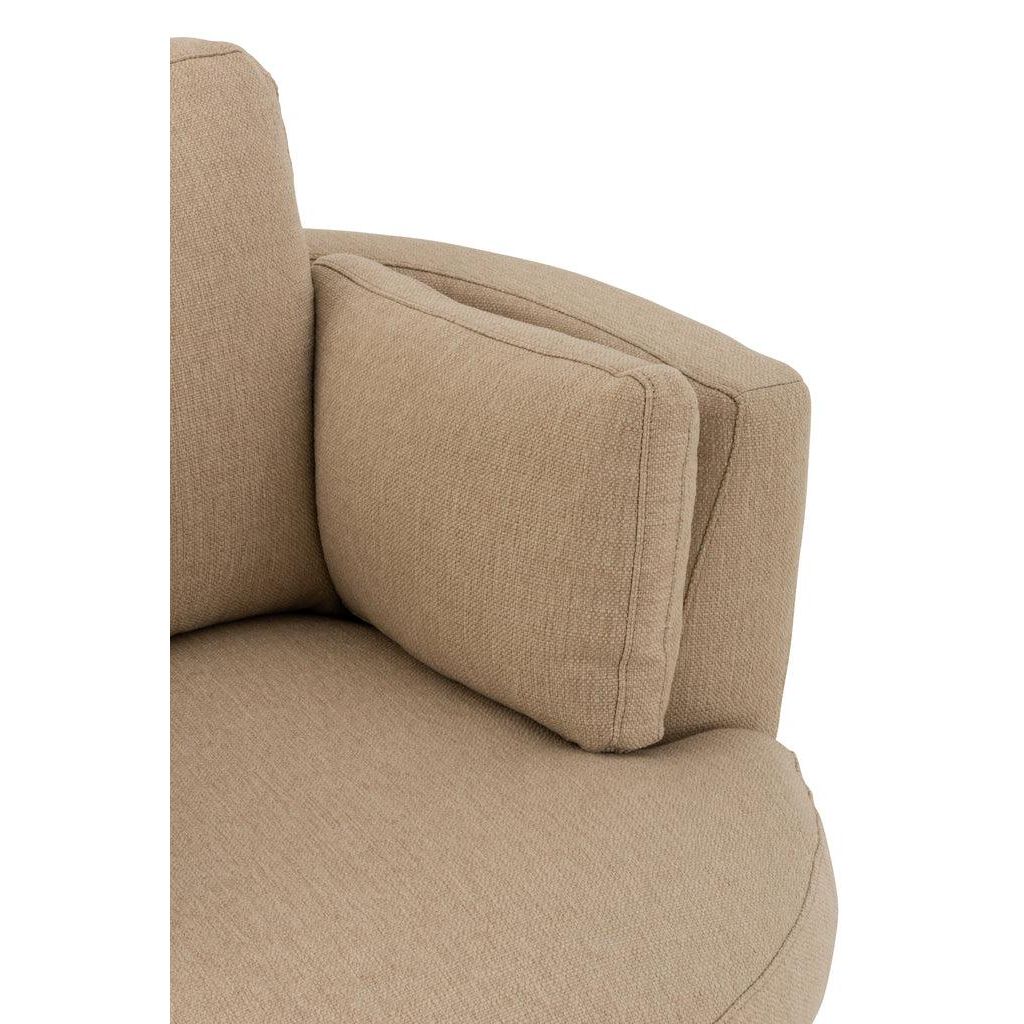 Loungestoel Swivel Hout/Textiel Beige - J-Line