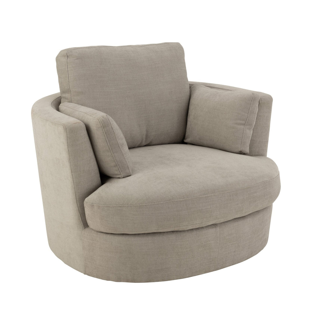 Poltrona girevole in legno/tessuto grigio - J-Line