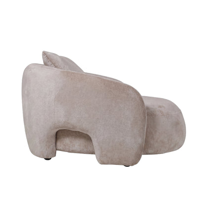 Lune Loveseat Aphrodite Crème van PTMD, schuin aanzicht van de ruime zitting