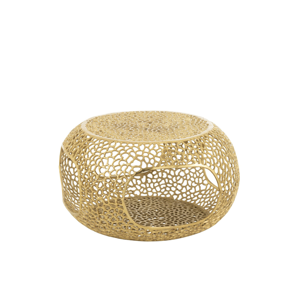 Lussuoso tavolino da salotto in alluminio dorato Small J-Line