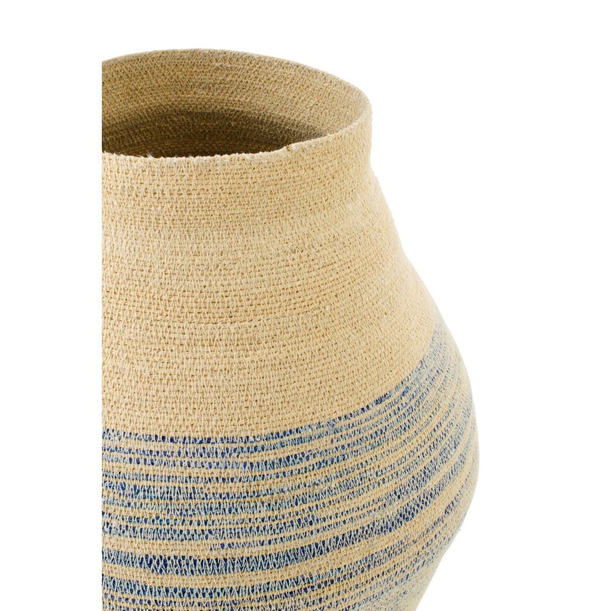 Cestino a righe in erba marina naturale/blu piccolo J-Line