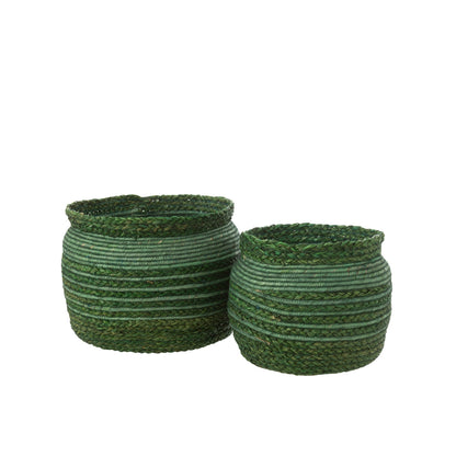 Cesti Intrecciati Verde Paglia Set da 2 J-Line