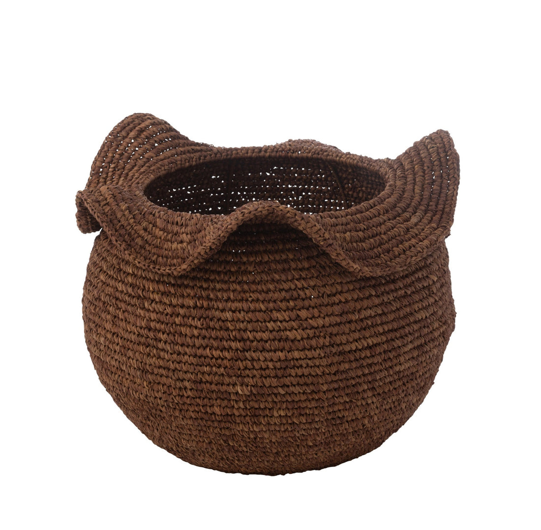 Cestino in sisal marrone scuro J-Line
