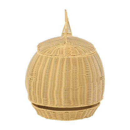 Cestino a balena in plastica color naturale J-Line