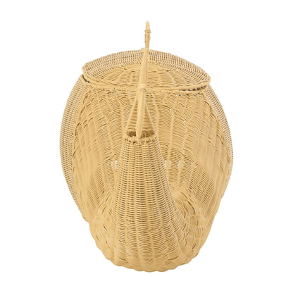 Cestino a balena in plastica color naturale J-Line