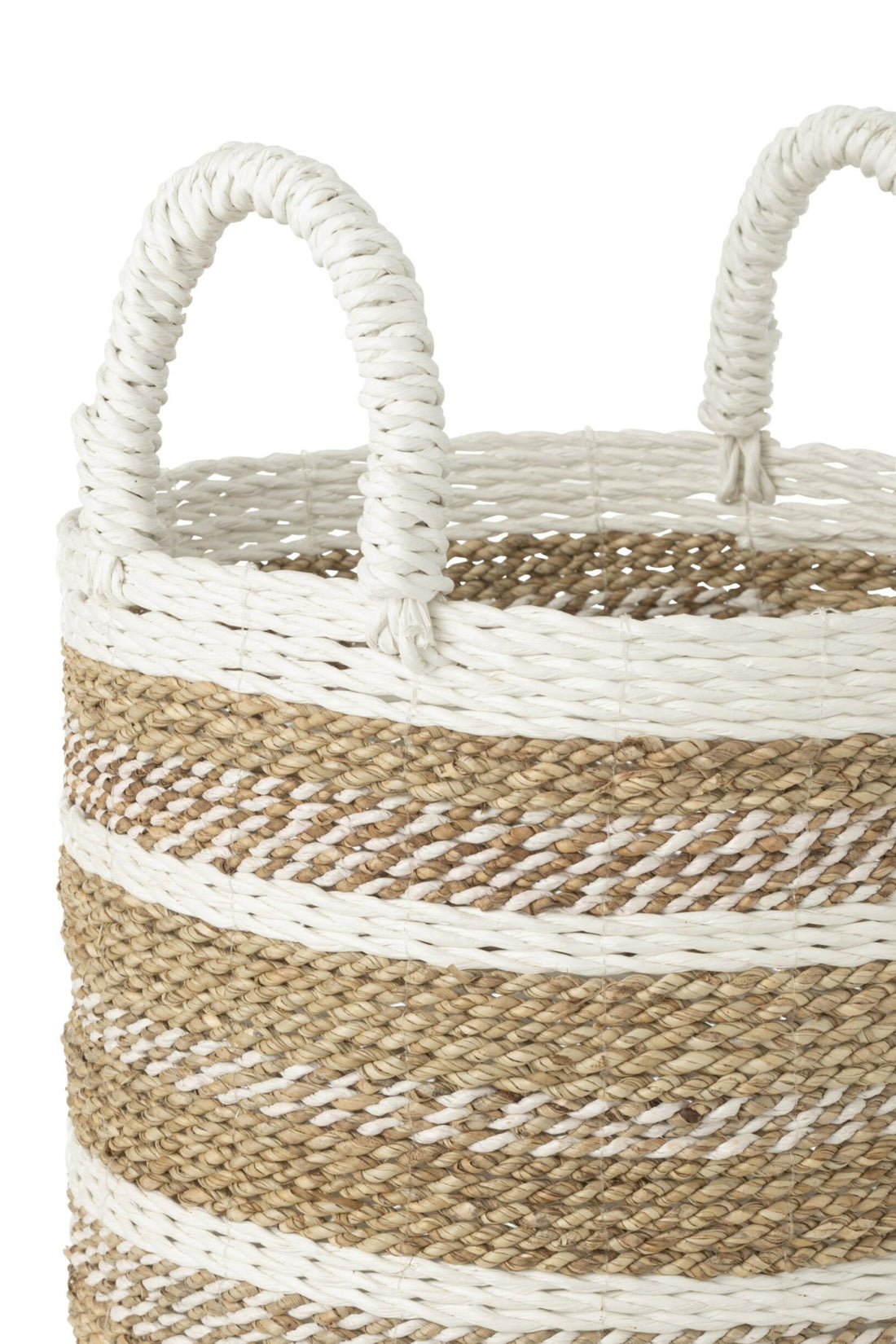 Set di 3 cesti Caro in rafia bianco/naturale J-Line
