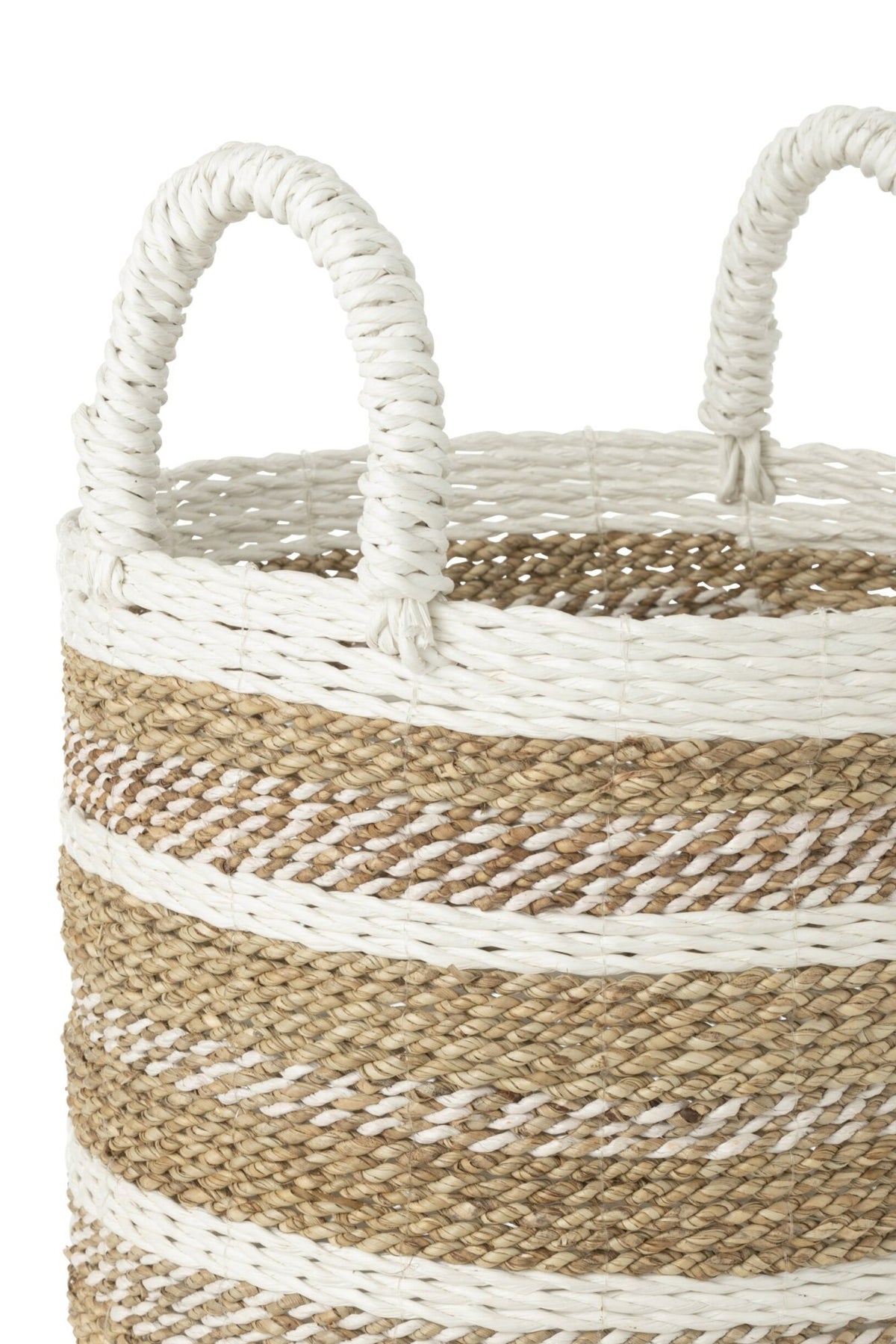 Set di 3 cesti Caro in rafia bianco/naturale J-Line