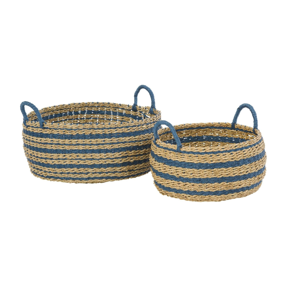 Cesti in carta a righe naturale/blu, set da 2, J-Line