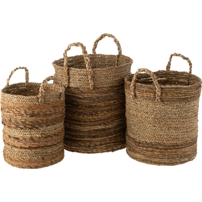 Set di 3 cesti Lucie in rafia naturale J-Line