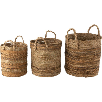 Set di 3 cesti Lucie in rafia naturale J-Line