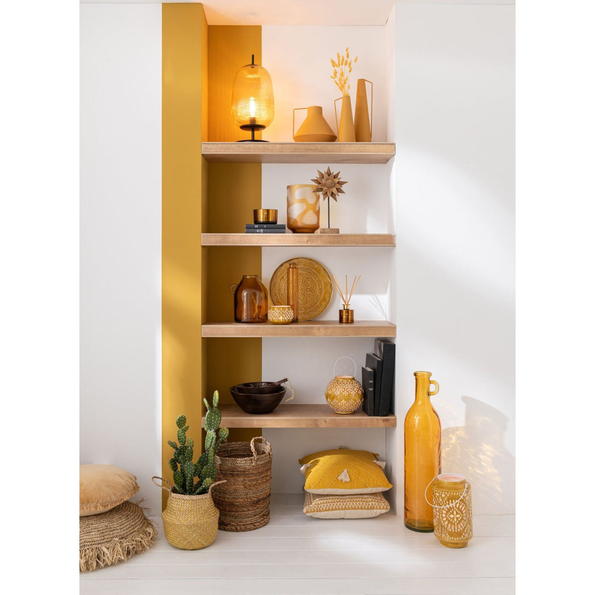 Set di 3 cesti Lucie in rafia naturale J-Line