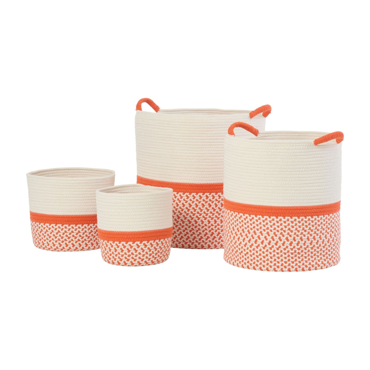 Cesti in poliestere arancione/bianco, set da 4 J-Line
