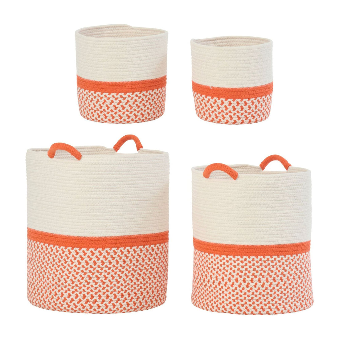 Cesti in poliestere arancione/bianco, set da 4 J-Line