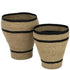 Manden Rond Gestreept Marie Zeegras Naturel Set van 2 - Mand - J-Line - livinglovely.nl
