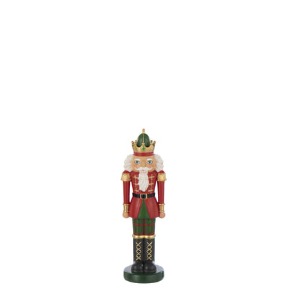 Schiaccianoci su piedistallo in poliresina Rosso natalizio/Verde scuro Small J-Line