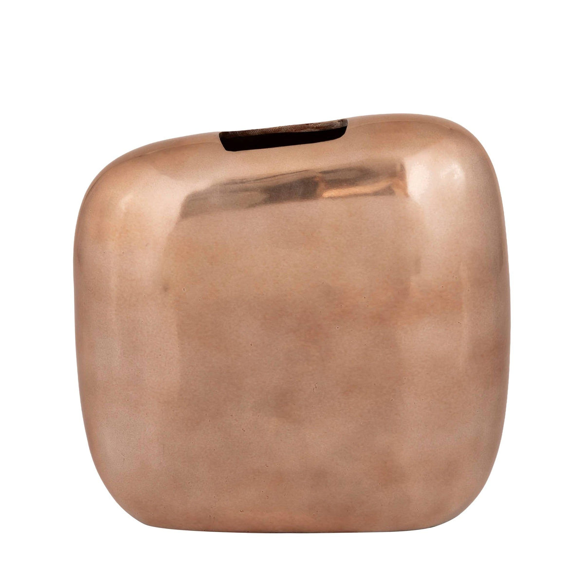 Nylah Pot Laag Gegoten Aluminium Brons Large van PTMD, ander aanzicht van de pot van gegoten aluminium