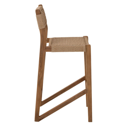 Sgabello da bar da esterno Taghazout in legno di teak naturale J-Line