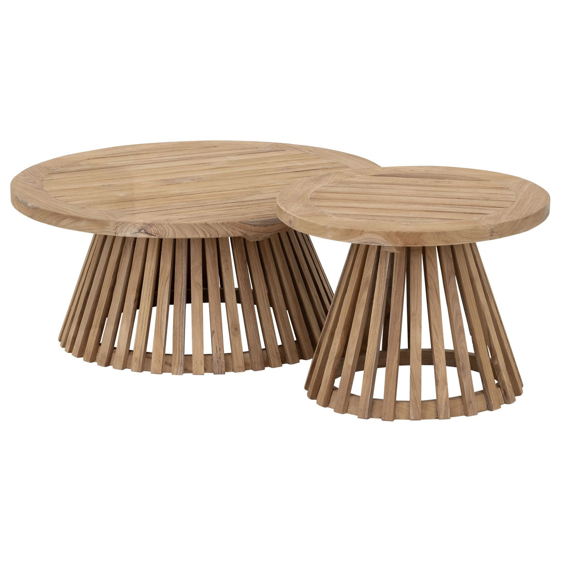 Ronde teakhouten salontafel Lily Large vooraanzicht